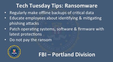 FBI Ransomeware Tips